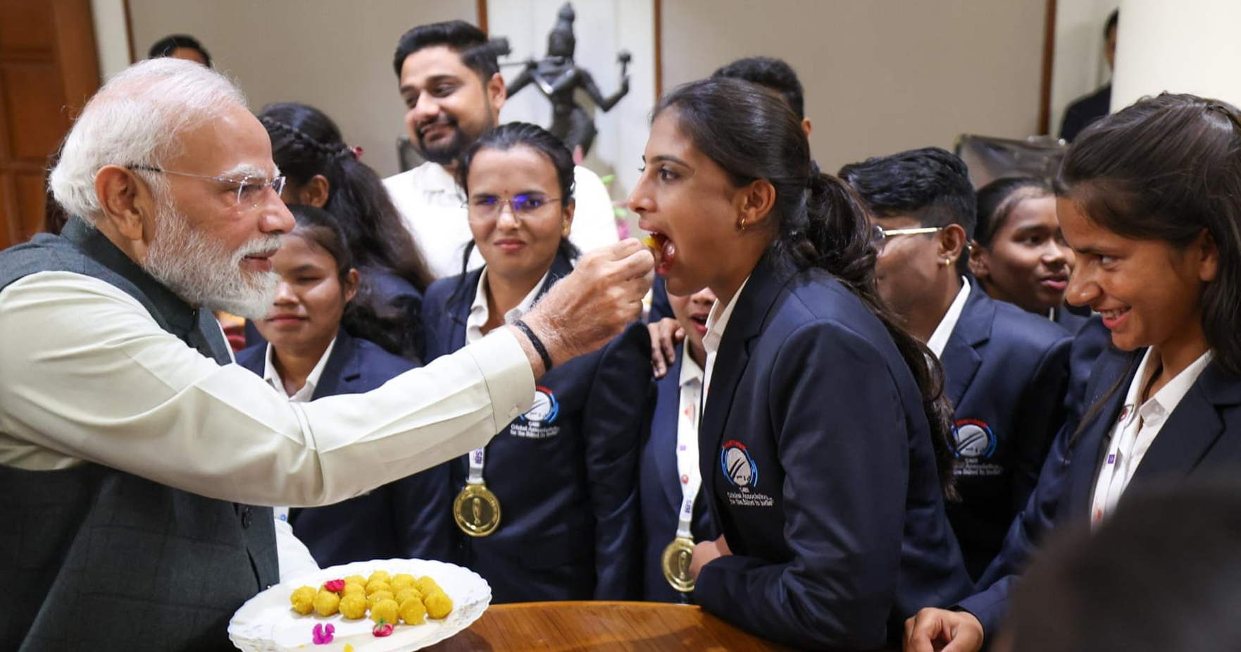 PM Modi Meets Indian Blind Women's Team
